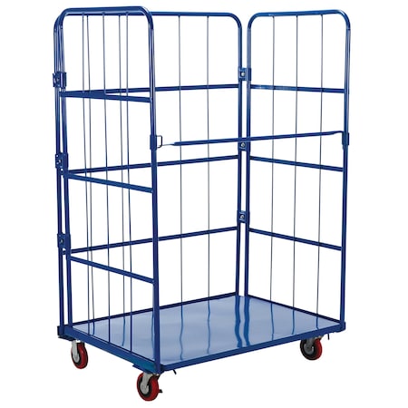 Vestil Blue Nestable Roller Container, 1 Shelf ROL-3143-1